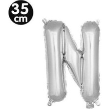 Parti Show N - Harf Folyo Balon Gümüş (35 Cm)