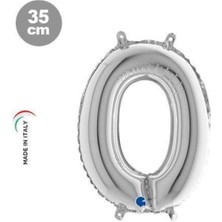 Parti Show 35 cm Gümüş 0 Rakam Folyo Balon