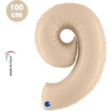Parti Show 9 Rakam Folyo Balon Satin Krem (100X70 Cm)