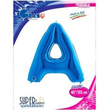 Parti Show A - Harf Folyo Balon Mavi (100 Cm)