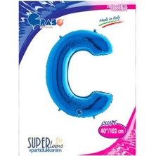 Parti Show C - Harf Folyo Balon Mavi (100 Cm)
