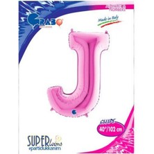 Parti Show J - Harf Folyo Balon Pembe (100 Cm)