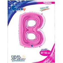 Parti Show B - Harf Folyo Balon Pembe (100 Cm)