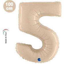 Parti Show 5 Rakam Folyo Balon Satin Krem (100X70 Cm)