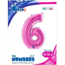 Parti Show 6 Rakam Folyo Balon Pembe (100 Cm)