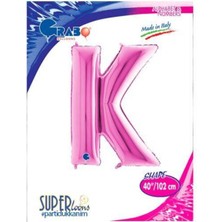 Parti Show K - Harf Folyo Balon Pembe (100 Cm)