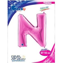Parti Show N - Harf Folyo Balon Pembe (100 Cm)
