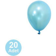 Parti Show 5 Inch Mini Açık Mavi Metalik Balon 20 Adet