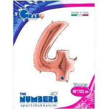 Parti Show 4 Rakam Folyo Balon Rose Gold (100X70 Cm)