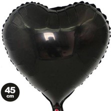 Parti Show Siyah Kalp Folyo Balon (45 Cm)