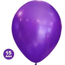 Parti Show Mor Balon Metalik 15 Adet