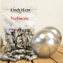 Parti Show 5 Inch Mini Gümüş Krom Balon 10 Adet