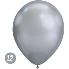 Parti Show Gümüş (Silver) Balon Metalik 15 Adet