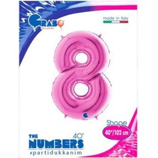 Parti Show 8 Rakam Folyo Balon Pembe (100 Cm)
