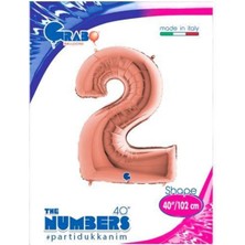 Parti Show 2 Rakam Folyo Balon Rose Gold (100X70 Cm)