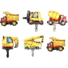 Parti Show Inşaat Araçları Folyo Balon Seti (35 Cm) 6 Adet