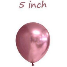 Parti Show 5 Inch Mini Pembe Krom Balon 10 Adet