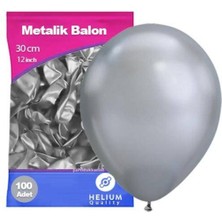Parti Show Gümüş (Silver) Balon Metalik 100 Adet