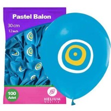 Parti Show Açık Mavi Nazar Boncuklu Balon (100 Adet)