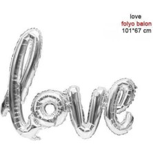 Parti Show Love Folyo Balon Gümüş 67X101 cm