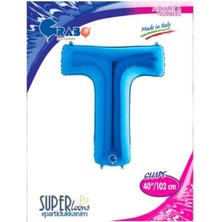 Parti Show T - Harf Folyo Balon Mavi (100 Cm)
