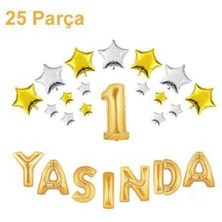 Parti Show 1 Yaşında Folyo Balon Seti Gold (35 Cm)