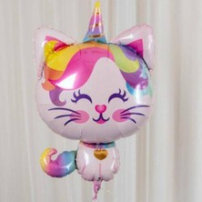 Parti Show Kedi Unicorn Folyo Balon Pembe 92*60 cm