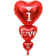 Parti Show I Love You 3'lu Kalp Folyo Balon (50X100 Cm)