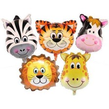 Parti Show Safari Sevimli Hayvanlar Folyo Balon Seti (55-60 Cm) 5 Adet