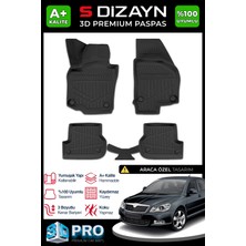 S-Dizayn Skoda Octavia 2 3D Pro Havuzlu Paspas 2004-2013 A+ Kalite