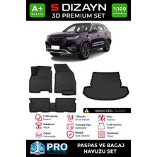 S-Dizayn Chery Tiggo 8 Pro 3D Pro Havuzlu Paspas ve Bagaj Havuzu Seti (2'li SET) 2022-2025 A+ Kalite