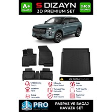 S-Dizayn Jaecoo J7 4X2 3D Pro Havuzlu Paspas ve Bagaj Havuzu Seti (2'li SET) 2024 Üzeri A+ Kalite