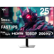 KTC H25T7 24.5" 180 Hz 5 ms ( HMDI + Dısplay Port ) 1920x1080  FHD FAST IPS FLAT  Monitör