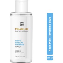 Mirabellix Micellar Makyaj Temizleme Suyu – Yeşil Çay Özü, Pantenol ve Niasinamid İçerikli 200 ml