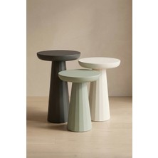 Hedefixtoys Modern Ahşap Mantar Yan Sehpa – 3’lü Set | Vernikli El Yapımı Dekoratif Zigon Sehpa