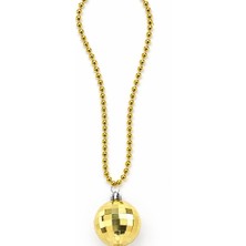 ForWhat Büro Ev Ofis Etkinlik Gösteri Kostümü Için Golden Plastik Retro Disko Topu Stil Kolye