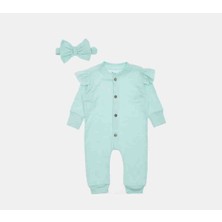 Fındık Baby Fındık Fiyonklu Tokalı Kız Bebek Tulum