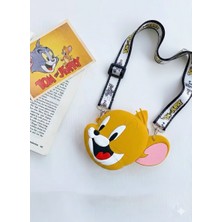 Tom ve Jerry Silikon Çapraz Ayarlı Askı Omuz Çantası Kadın Genç Kız Erkek Çocuk Bebek Hediyelik
