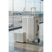 Zeplin Joya Pc Policarbon 2'li Valiz Seti (Orta ve Makyaj) Beyaz