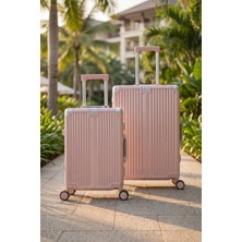 Zeplin Joya Pc Policarbon 2'li Valiz Seti (Kabin ve Orta) Pembe