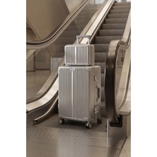 Zeplin Joya Pc Policarbon 2'li Valiz Seti (Orta ve Makyaj) Silver