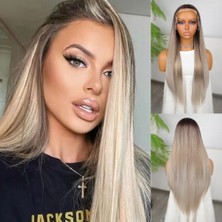 Colezium Rus Kumralı Beyaz Platin Ombreli ve Işıltılı Fiber Sen Tül Peruk