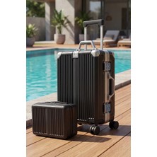 Zeplin Joya Pc Policarbon 2'li Valiz Seti (Kabin ve Makyaj) Siyah