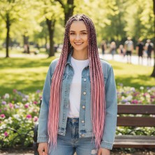 Ronanna Afrika Örgüsü ve Rasta Için Sen Ombreli / Siyah / Pudra Pembe