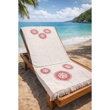 Vita Müslin Peştemal Basklı %100 Pamuklu Organik Plaj Havlusu Keten 3 Katlı Lüks Peştemal