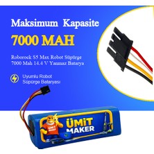 Ümit Maker Roborock S5 Max Robot Süpürge 7000 Mah 14.4 V Yanmaz Batarya – Orjinal Uyumlu Uzun Ömürlü, Yüksek Performans Pil