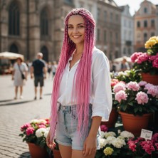 Ronanna Afrika Örgüsü ve Rasta Için Sen / Şeker Pembesi