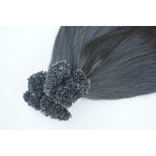 Nisa Hair 50 cm #1 Siyah A Kalite Insan Saçı Keratin Kaynak 100 Adet
