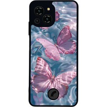 Reeder S23 Pro Max Uyumlu Kelebek Tasarımlı Glossy Premium Kılıf