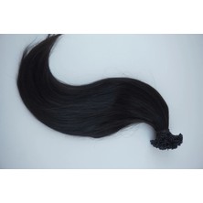 Nisa Hair 50 Adet #1 Siyah 50 cm %100 Gerçek Insan Saçı Keratin Kaynak